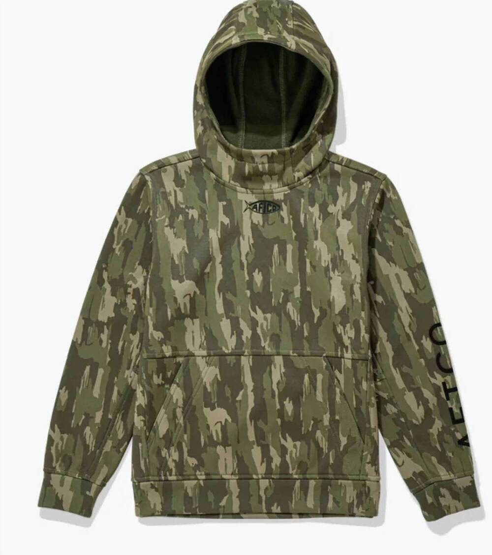 NEW AFTCO boys shadow tactical hoodie in olive current camo